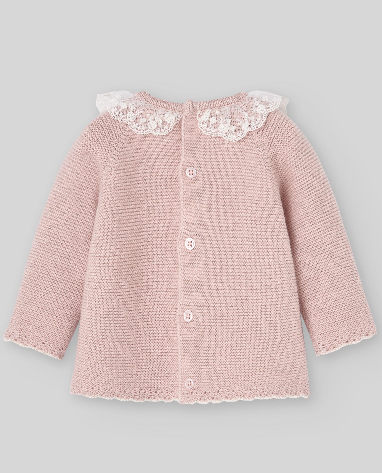 PAZ RODRIGUEZ Tutina 2 Pezzi + Cuffia Cotone-Cashmere Rosa Cipria-Panna Autunno-Inverno