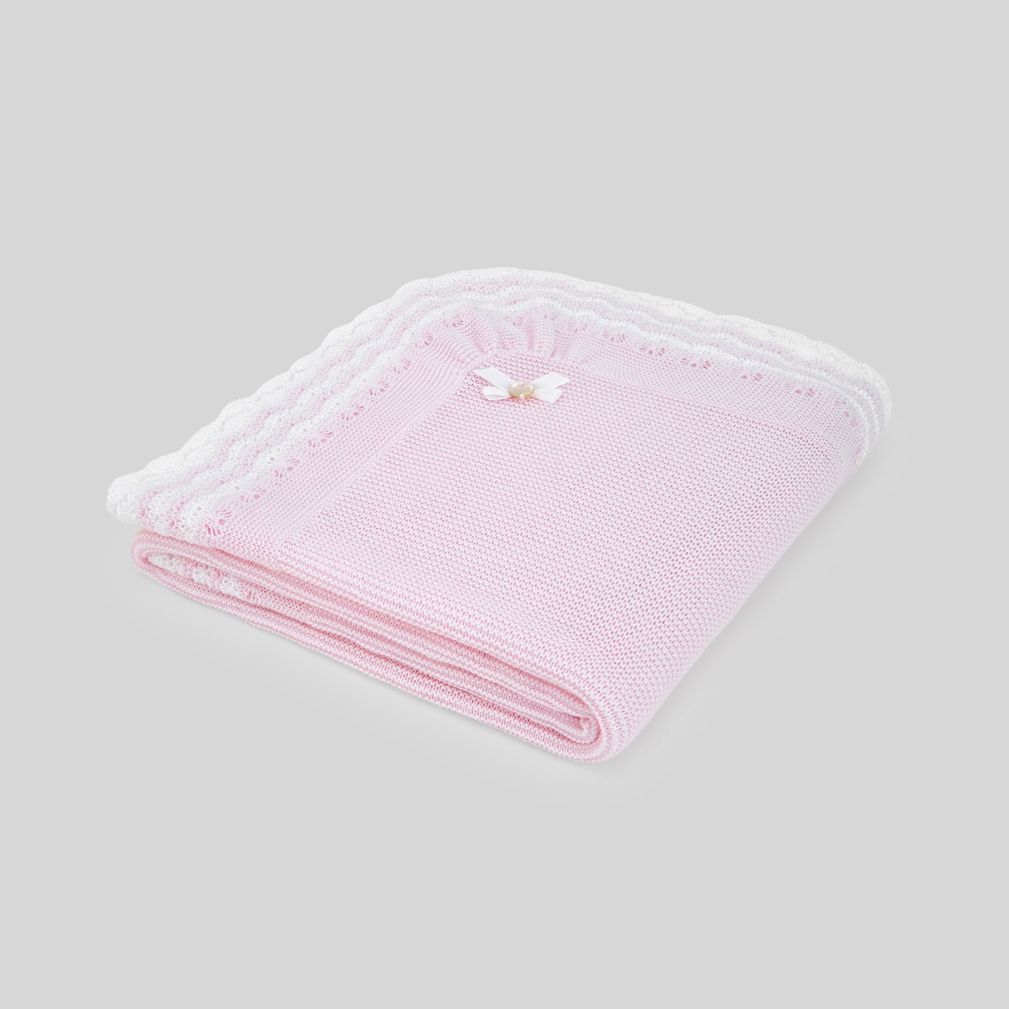 PAZ RODRIGUEZ Coperta Filo Cotone Organic Rosa Gesso-Bianco Primavera-Estate