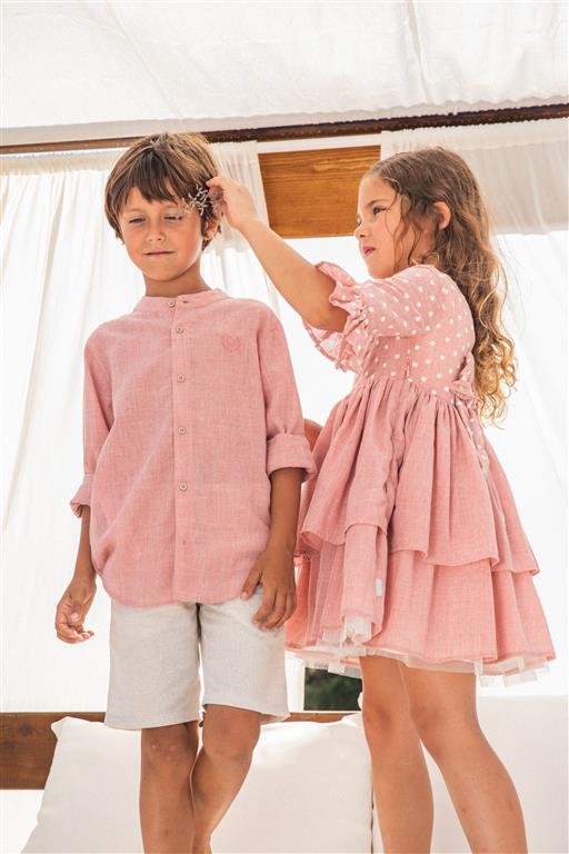 ALL SMALL Ceremony Dress Antique Pink Cream Scaglione Kids