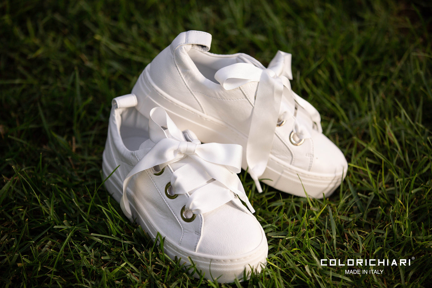 COLORICHIARI Sneakers Stringate Pelle Bianco Latte