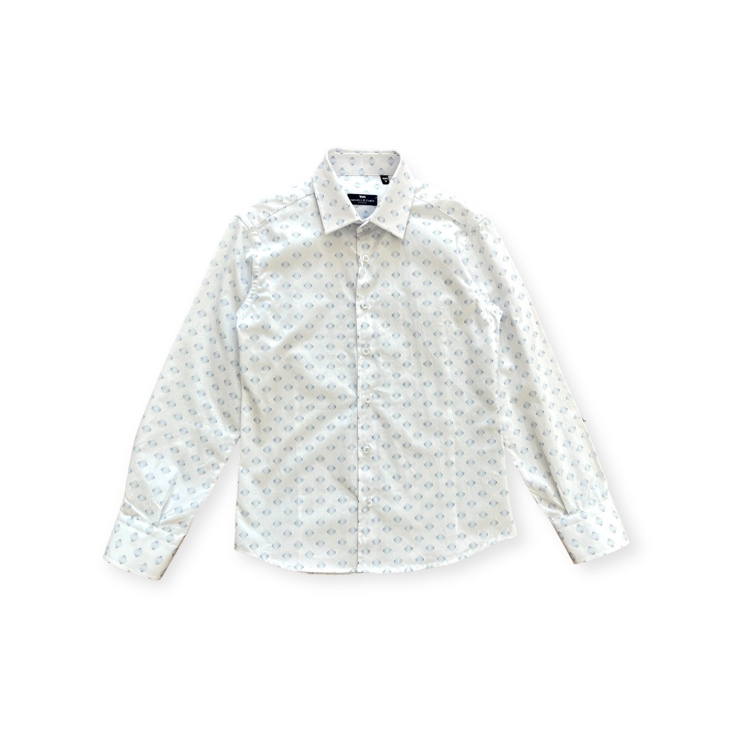 MANUELL & FRANK Camicia Baby Cotone Fantasia Bianco-Blu