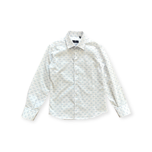 MANUELL & FRANK Camicia Baby Cotone Fantasia Bianco-Blu