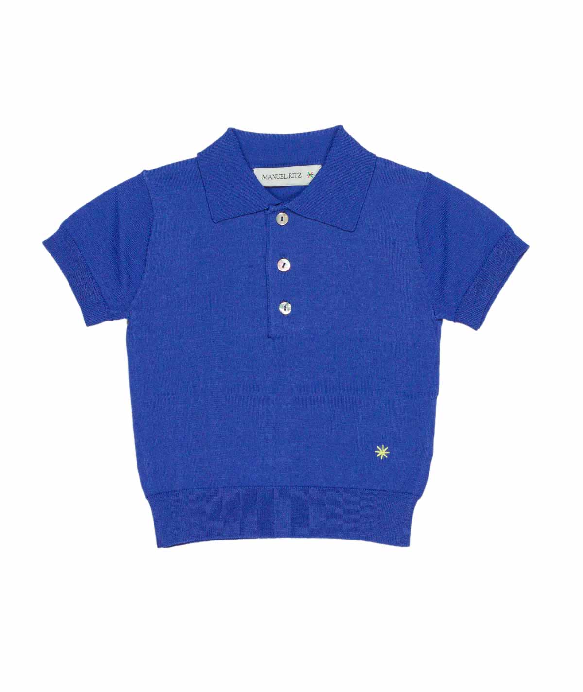 MANUEL RITZ Maglia Polo Manica Corta Baby Indaco