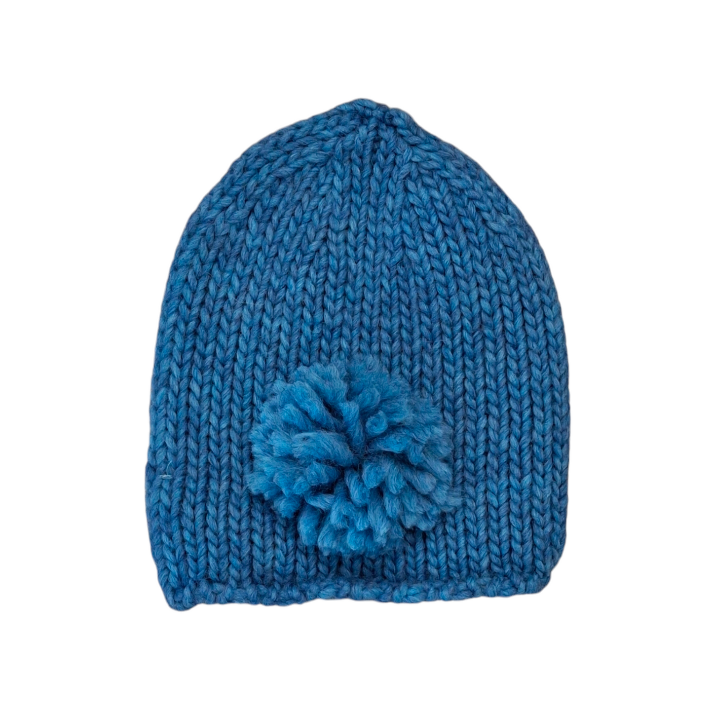 MALVI & CO. Cappello in Lana Grossa con Pom Pon Azzurro Carta da Zucchero