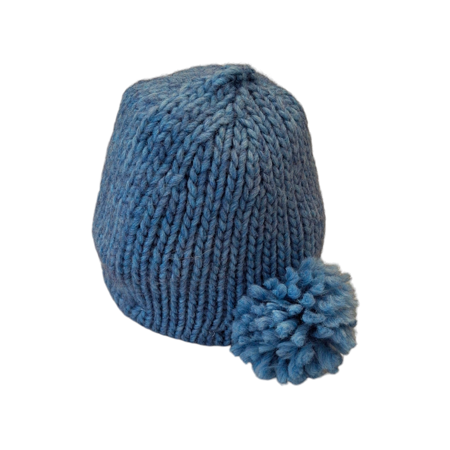 MALVI & CO. Cappello in Lana Grossa con Pom Pon Azzurro Carta da Zucchero