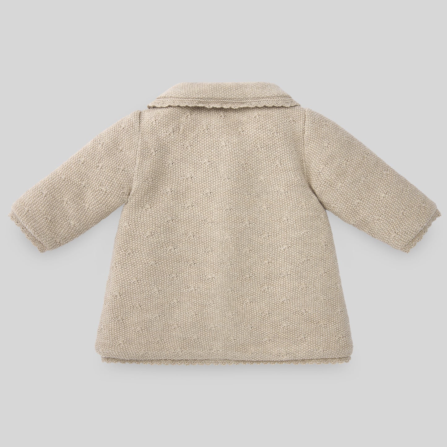 PAZ RODRIGUEZ Baby coat in beige extrafine merino wool